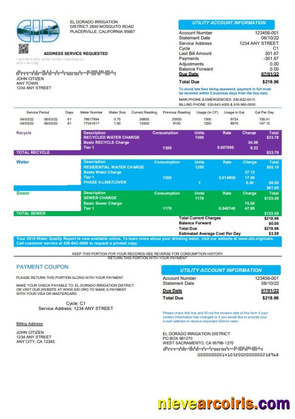 USA EID utility bill
